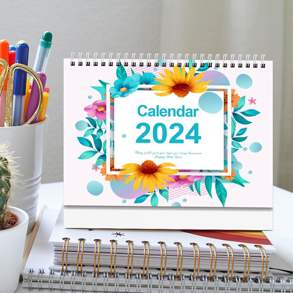 Amazon.com: Surakey Desk Calendar 2024, 12-Months Annual Calander